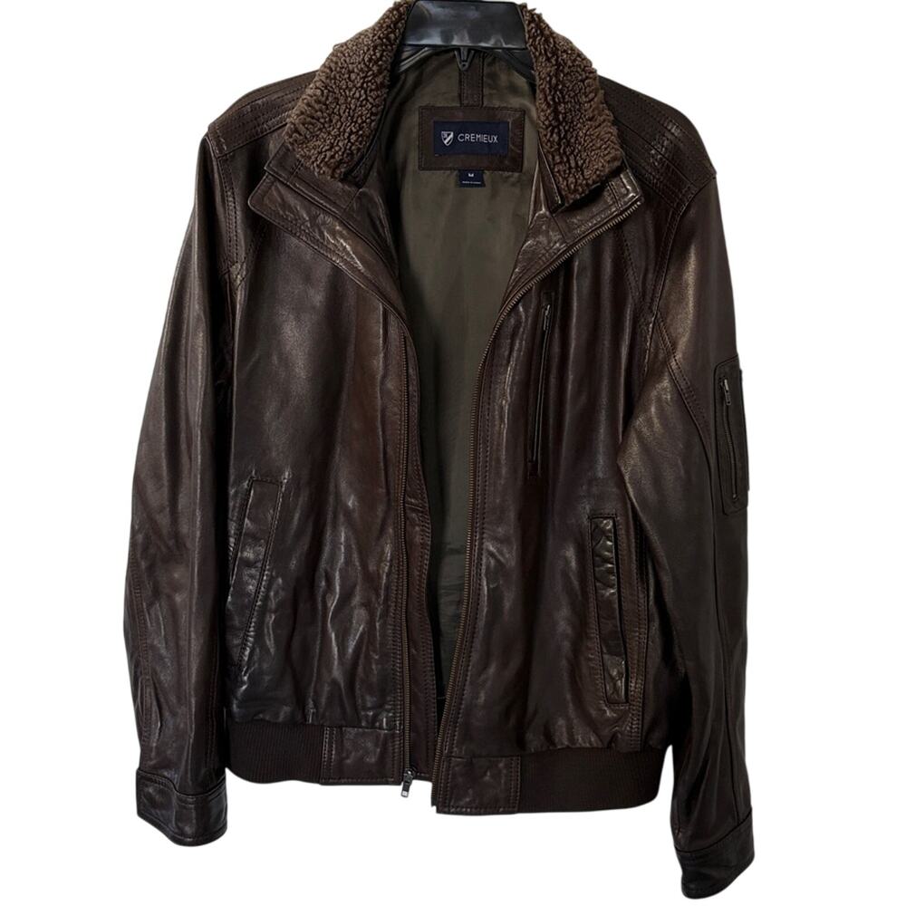 Daniel Cremieux Men's Brown Leather Jacket Size M